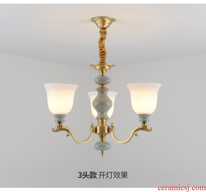 All copper pendant rural contracted sitting room lamps and lanterns creative villa luxury bedroom atmosphere restaurant ceramic chandeliers