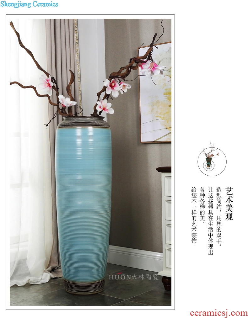 Retro creative ceramic pot of large vase porch home sitting room hotel villa decoration theme flower arrangement