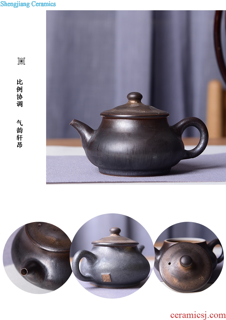 Jingdezhen TaoXiChuan new handmade ceramic flat bulb kung fu tea set of violet arenaceous the teapot