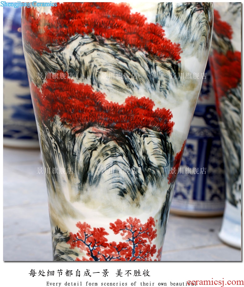 Jingdezhen ceramics antique hand-painted youligong flower arranging big vase home sitting room ground adornment furnishing articles