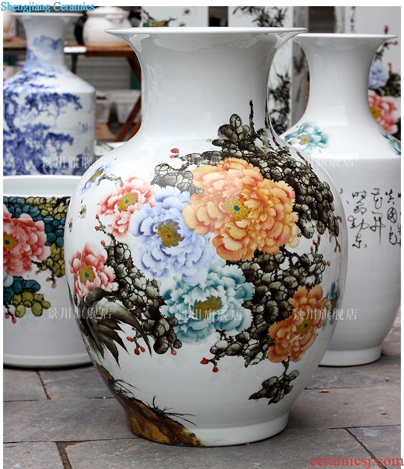 Jingdezhen ceramic hand-painted peony is the only thing the French vases, flower arranging the study large household living room furnishing articles