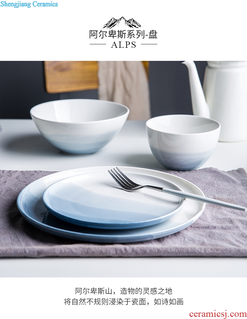 Million fine ceramic tableware ins 0 look the web celebrity beautiful household creative flat plate of beefsteak
