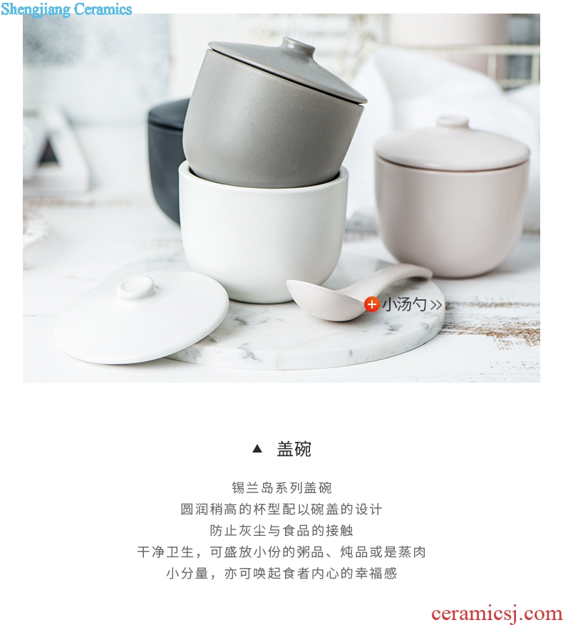 Million jia household porcelain bowl with cover steamed egg method of soup bowl pudding bowl of sugar water bowls mini cute tureen bowl of Ceylon island