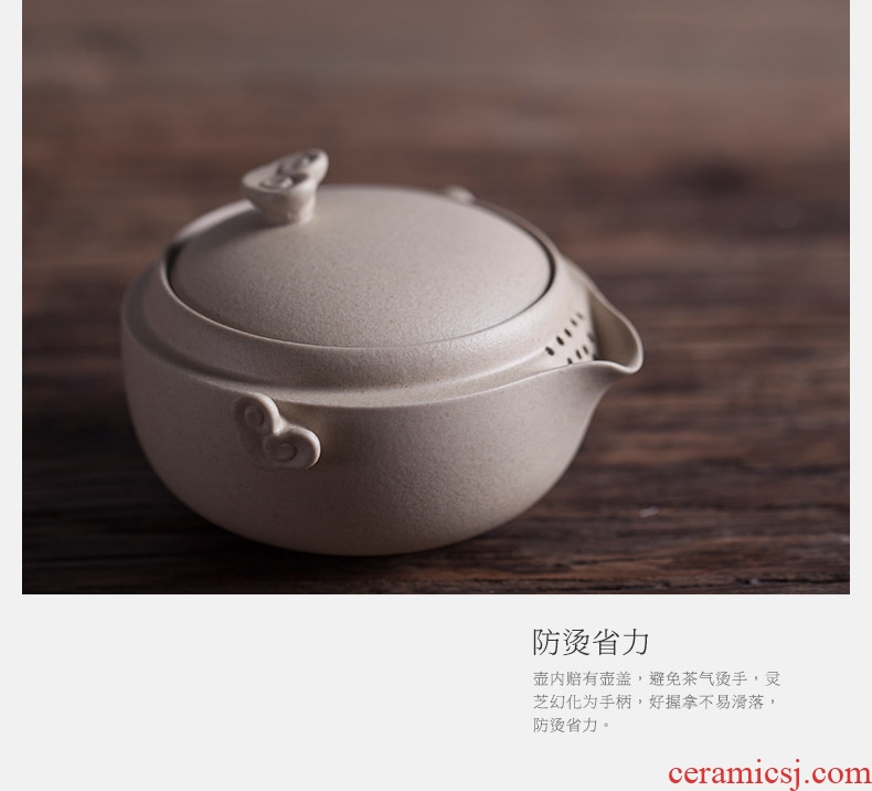Million kilowatt/hall ceramic a pot of a single crack cup tea home portable travel easily bubble pot of heaven and earth: 02