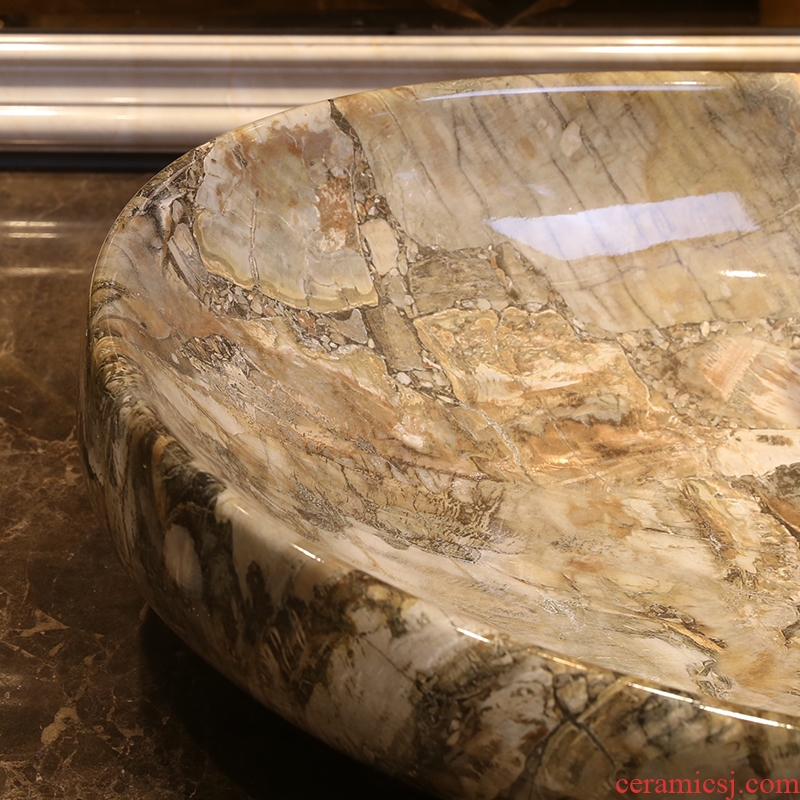 JingYan marble platform basin to European art ceramic lavatory basin of wash one American on the sink
