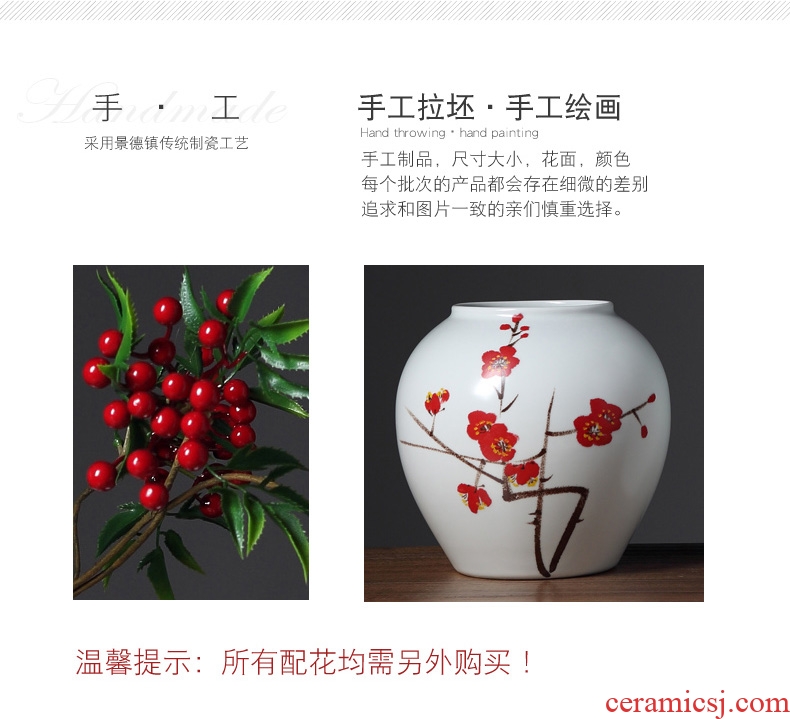 Jingdezhen contemporary and contracted ceramic vase furnishing articles creative living room TV cabinet table flower arranging, home decoration