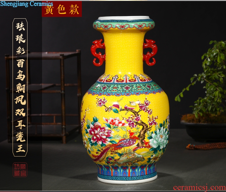 Jingdezhen ceramics ceramic vase household living room TV cabinet porch decoration floor vase furnishing articles