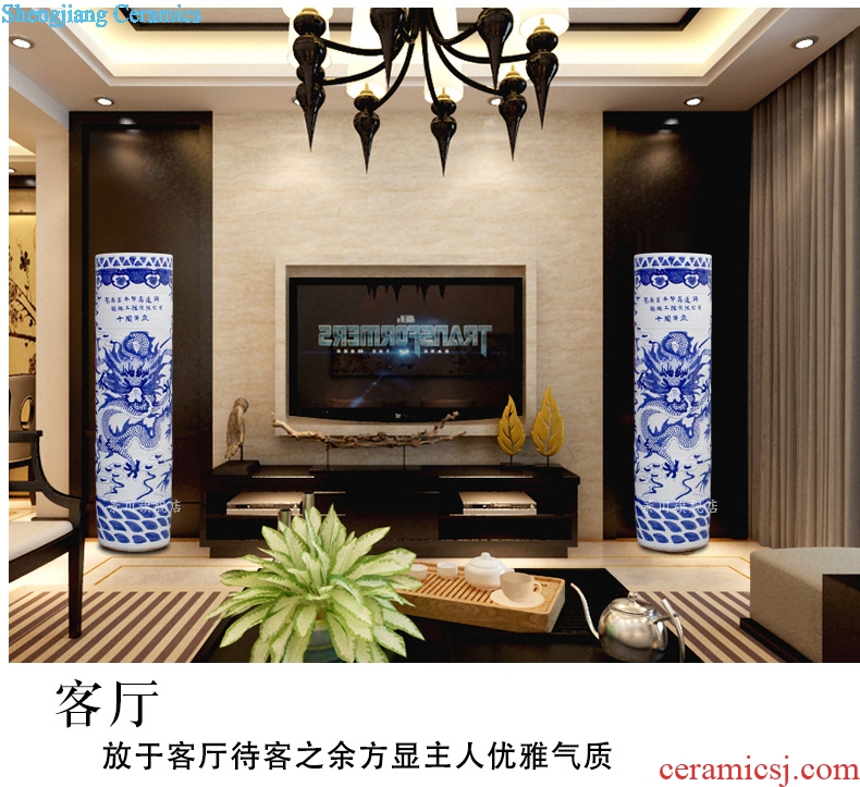 Jingdezhen porcelain carving dragon quiver of large vases, sitting room hotel opening present modern handicraft furnishing articles