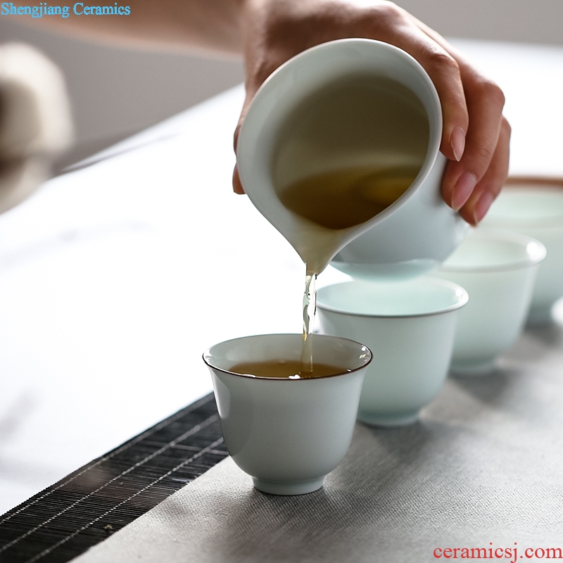 Sniff TaoXiChuan jingdezhen ceramic thin foetus shadow blue glaze flora of kung fu tea tea master cup sample tea cup
