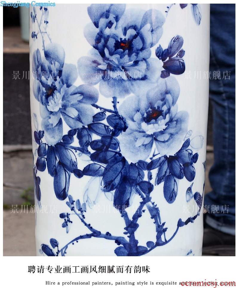 Jingdezhen ceramic quiver blooming flowers sitting room of large vase household flower arranging furnishing articles hotel opening gifts