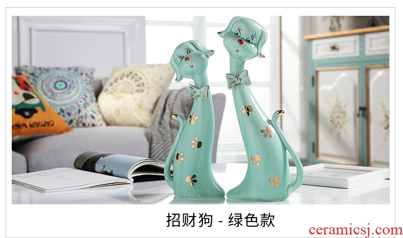 Jingdezhen ceramic creative furnishing articles animal lovers cat home television wine sitting room place handicraft ornament