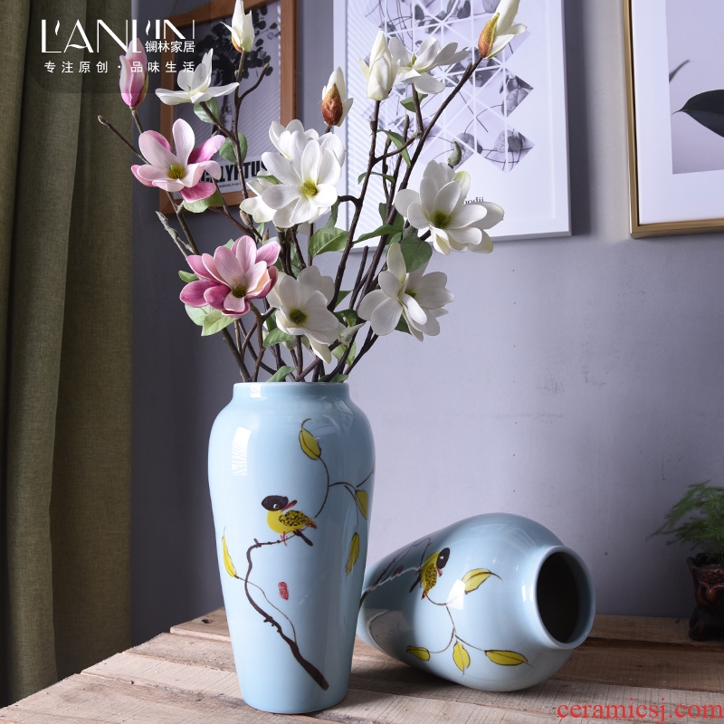 New Chinese vase hand-painted ceramic flower adornment mesa sitting room tea table table, TV ark place jingdezhen