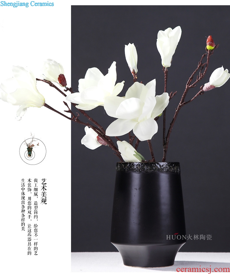 Jet Chinese wind restoring ancient ways ceramic vase of modern new Chinese style wood house sitting room zen place adorn article