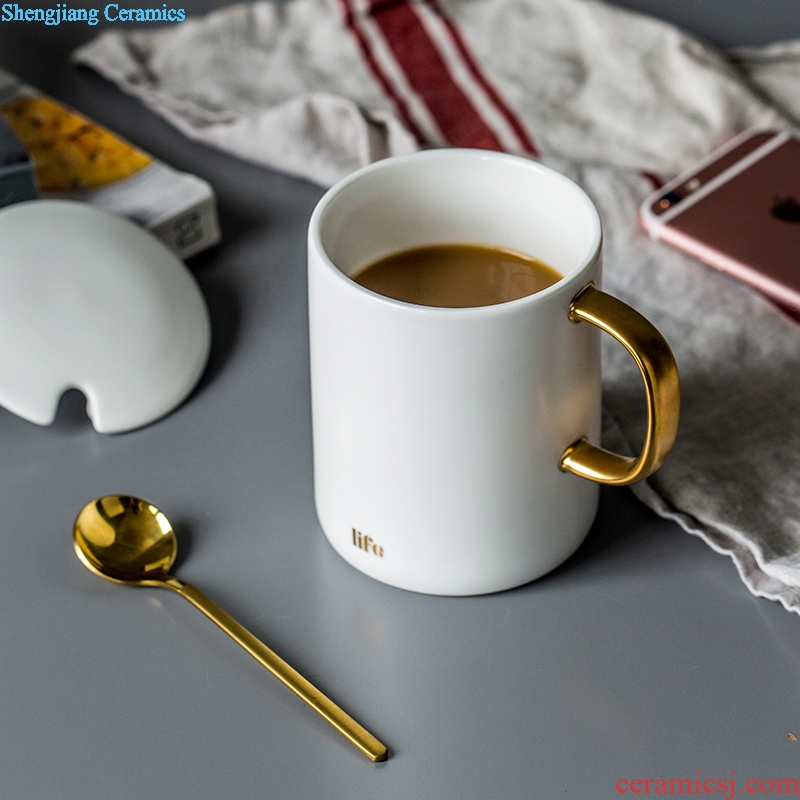 Ijarl million jia home European glass ceramic mug cup breakfast coffee cup office couple of cups