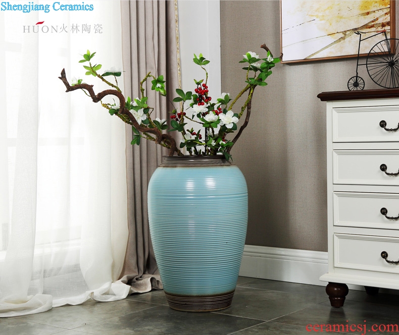 Retro creative ceramic pot of large vase porch home sitting room hotel villa decoration theme flower arrangement