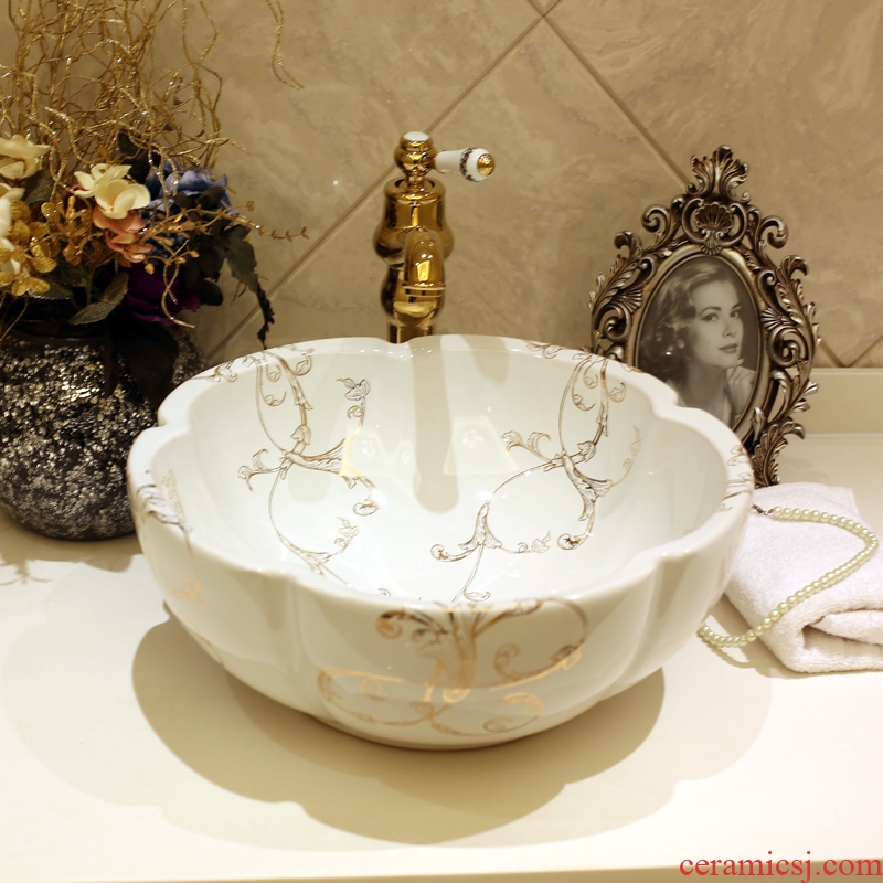 JingYan European art stage basin of jingdezhen ceramic lavatory on the sink American hand washing dish basin