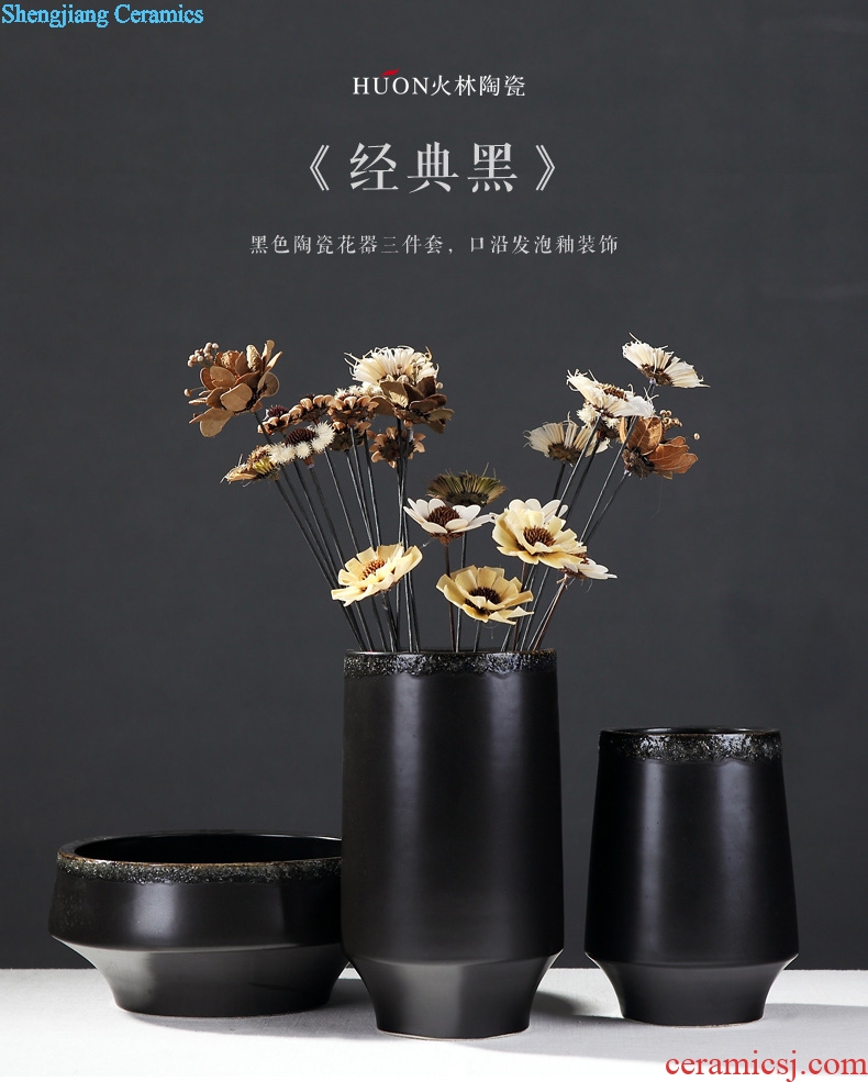 Jet Chinese wind restoring ancient ways ceramic vase of modern new Chinese style wood house sitting room zen place adorn article