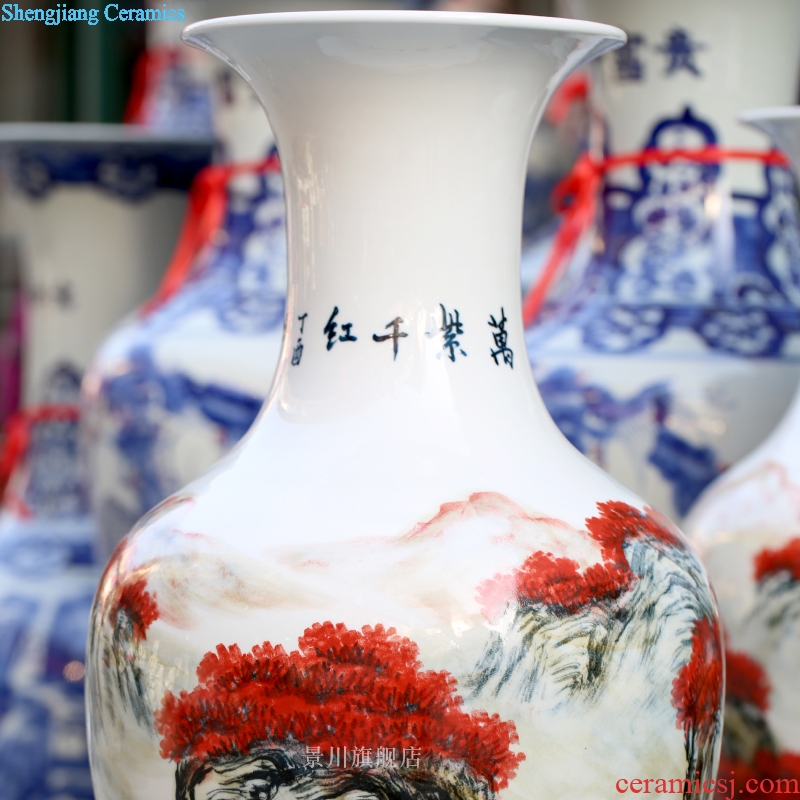 Jingdezhen ceramics antique hand-painted youligong flower arranging big vase home sitting room ground adornment furnishing articles