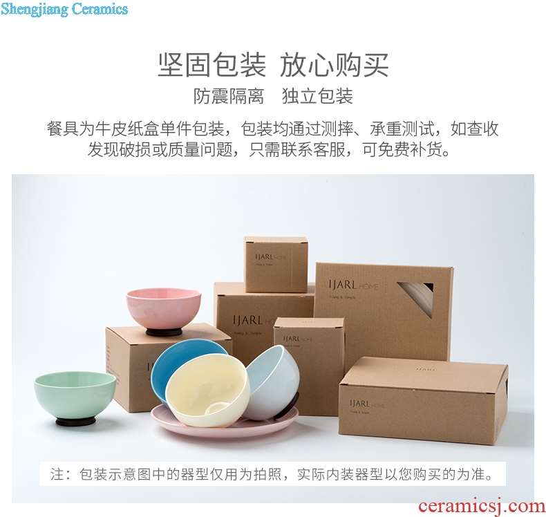 Million jia creative Japanese tableware ceramic bowl dish bowl of salad bowl household lovely dishes eat rainbow noodle bowl bowl of soup bowl