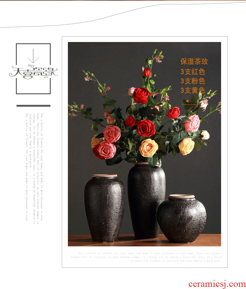 Jingdezhen restoring ancient ways do old clay coarse pottery vase is the sitting room TV ark ceramic clay pottery flower arranging nostalgic flowerpot