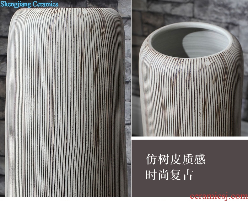 Lucky bamboo dried flowers big ceramic vase Nordic modern furnishing articles, arranging flowers sitting room be born creative home decorations