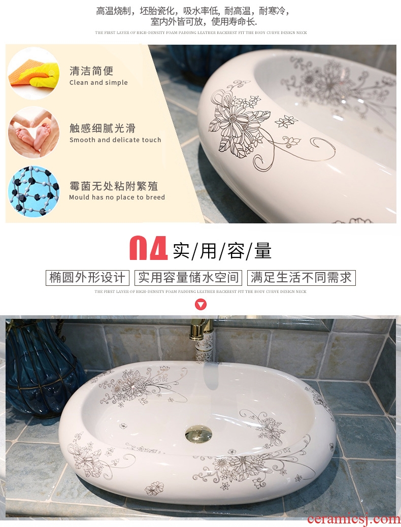 JingWei bathroom ceramic bathroom sinks jingdezhen art on the basin of continental basin sink basin flowers