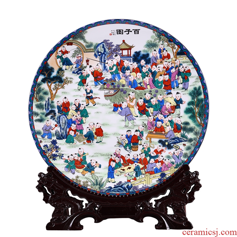 Hang dish of jingdezhen ceramics decoration plate figure Chinese wine rich ancient frame sitting room adornment is placed the ancient philosophers