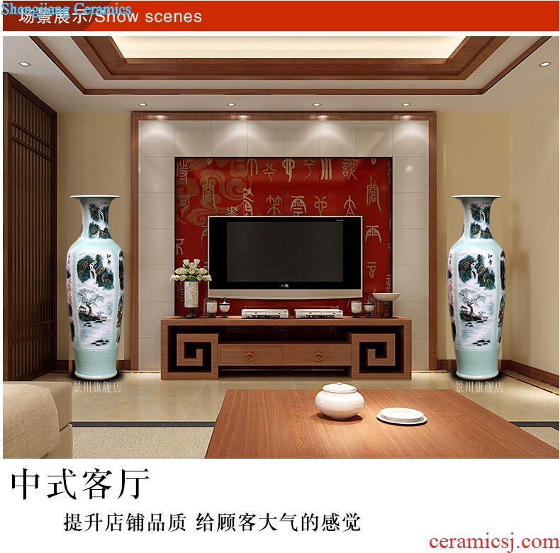 Jingdezhen ceramic hand-painted landscape all around the French vase household of Chinese style living room a study office furnishing articles