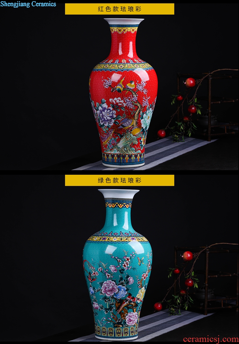 Modern Chinese jingdezhen ceramics sitting room adornment colored enamel of large vases, flower TV ark furnishing articles