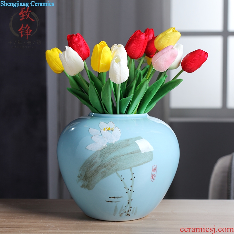 Jingdezhen ceramic vase desktop China household of Chinese style decoration flower arranging office furnishing articles in the living room
