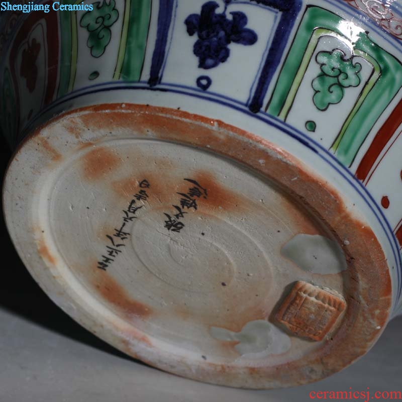 Jingdezhen big pot of three hand-painted porcelain imitation of yuan blue and white porcelain jar of antique porcelain pot culture