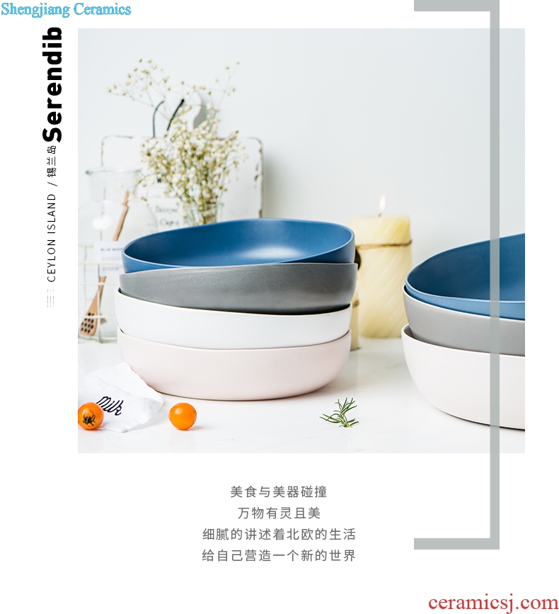 Million fine ceramic fruit bowl large household Nordic sandstorm's creative bowl of boiled fish bowl big bowl Ceylon island