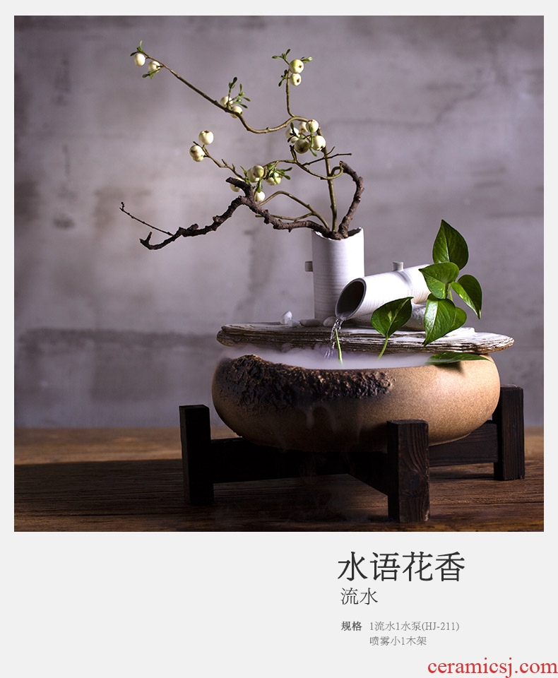Million kilowatt/hall ceramic water furnishing articles feng shui plutus humidifier water language of flowers open household to decorate the living room
