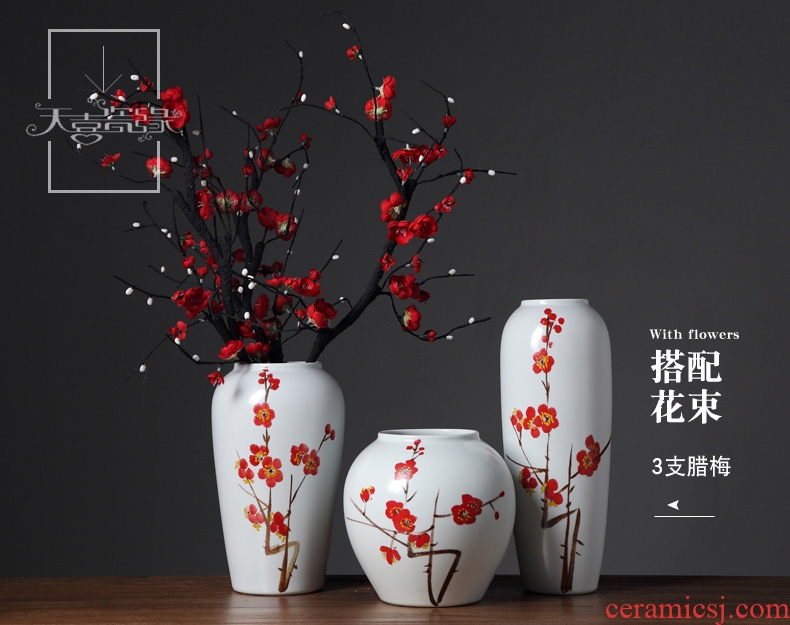 Jingdezhen contemporary and contracted ceramic vase furnishing articles creative living room TV cabinet table flower arranging, home decoration