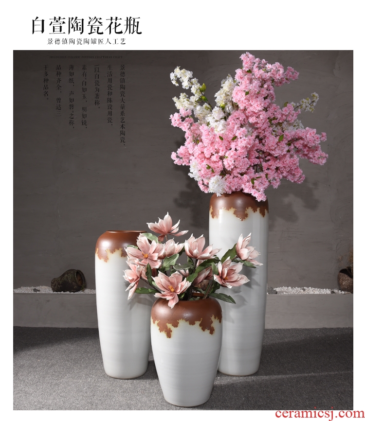 Big vase landed sitting room lobby flower arranging place large Chinese style household adornment to heavy clay ceramic vase