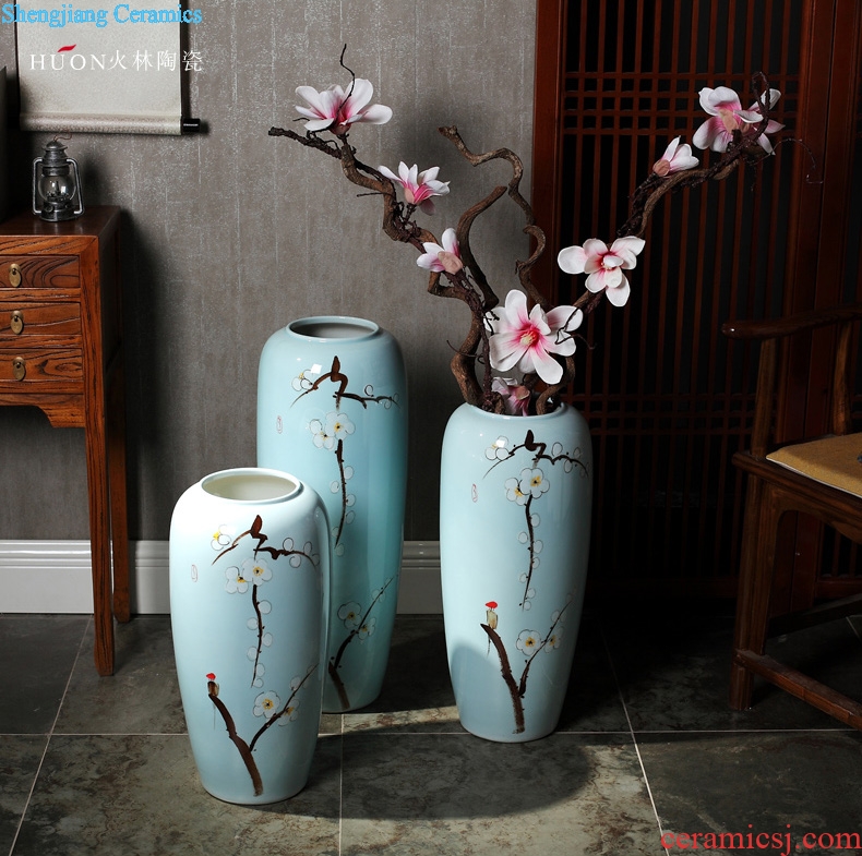 New Chinese style of jingdezhen ceramic vase of large household TV ark porch dry flower arrangement sitting room adornment is placed