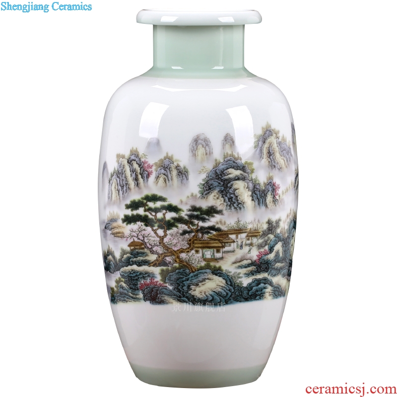 Jingdezhen ceramics landscape painting gourd bottle gourd bottle home furnishing articles mesa of contemporary sitting room adornment is placed