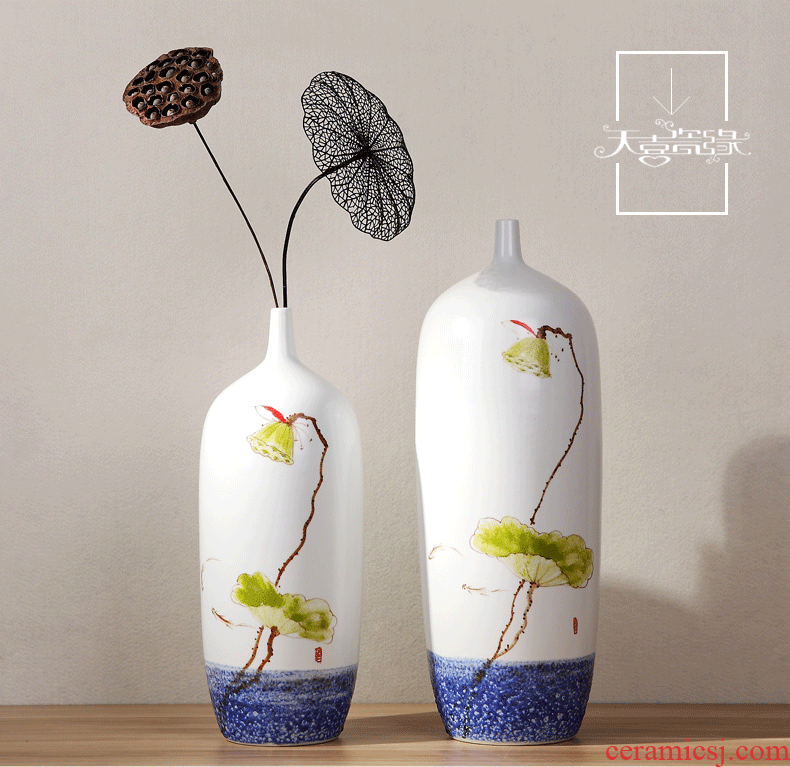 Contemporary and contracted household adornment ornament creative fashion ceramic sitting room dry flower vases, TV ark furnishing articles