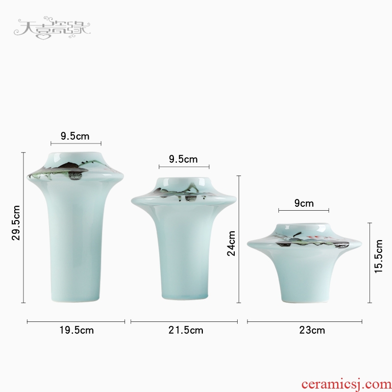 Contemporary and contracted ceramic vase furnishing articles European creative living room small pure and fresh and dry flower arrangement table ikea ornaments