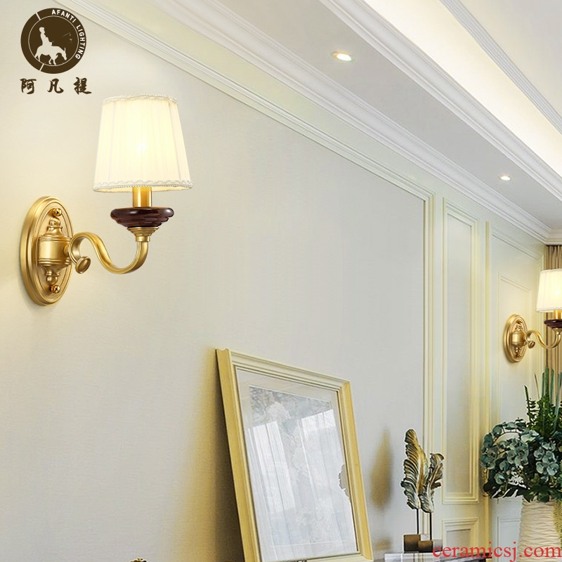 Any lift all copper ceramic wall lamp contracted sitting room corridor corridor lamp lens headlight lamp of bedroom the head of a bed wall