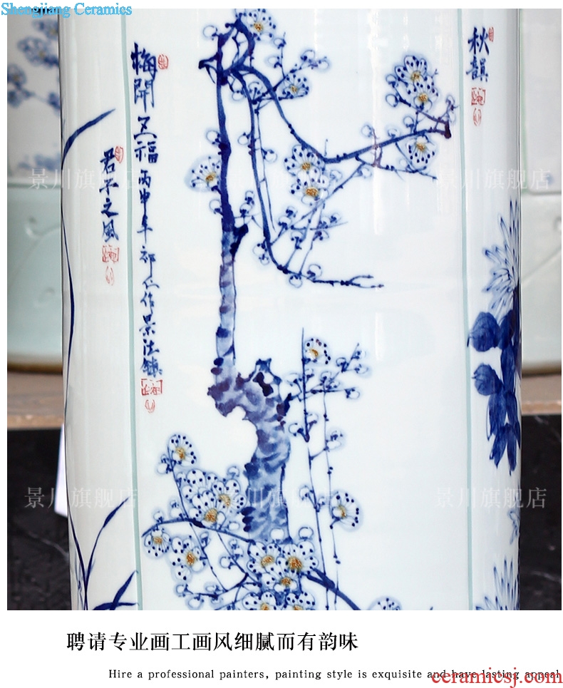 Jingdezhen ceramics quiver chrysanthemum patterns of large vases, modern decoration home sitting room hotel furnishing articles