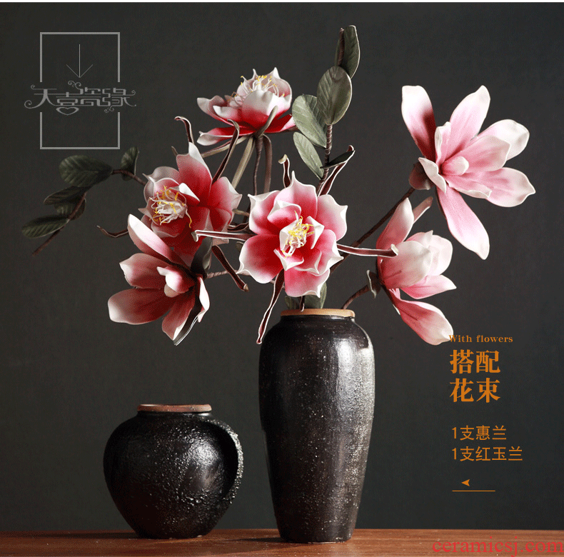 Jingdezhen restoring ancient ways do old clay coarse pottery vase is the sitting room TV ark ceramic clay pottery flower arranging nostalgic flowerpot