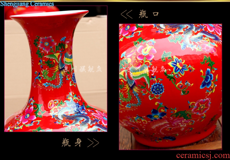 Jingdezhen ceramics Huang Longfeng ChengXiang vase home sitting room mesa desktop office furnishing articles, decorative