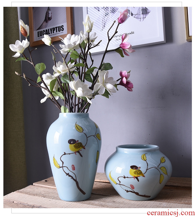 New Chinese vase hand-painted ceramic flower adornment mesa sitting room tea table table, TV ark place jingdezhen