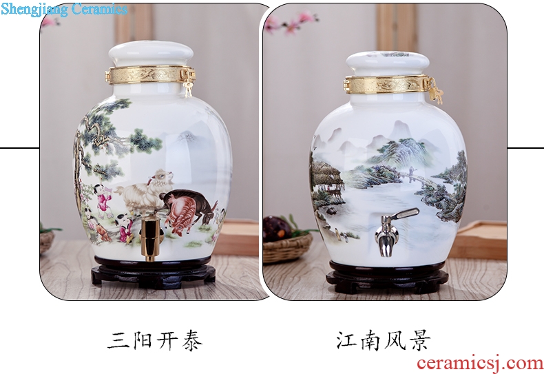 City palace lane jingdezhen ceramic jars 10 jins 20 jins 30 pounds it with leading bubble bottle wine jar jar