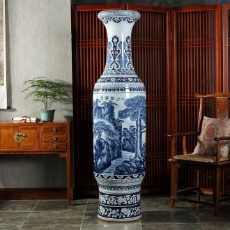 Jingdezhen blue and white landscape of large ceramic hand-painted vases hall hotel opening gifts sitting room adornment is placed