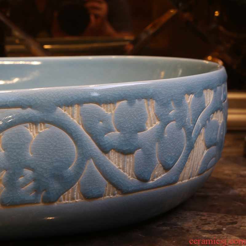 JingYanBing art on the stage of crack basin of jingdezhen ceramic lavatory toilet stage basin to restore ancient ways on the sink