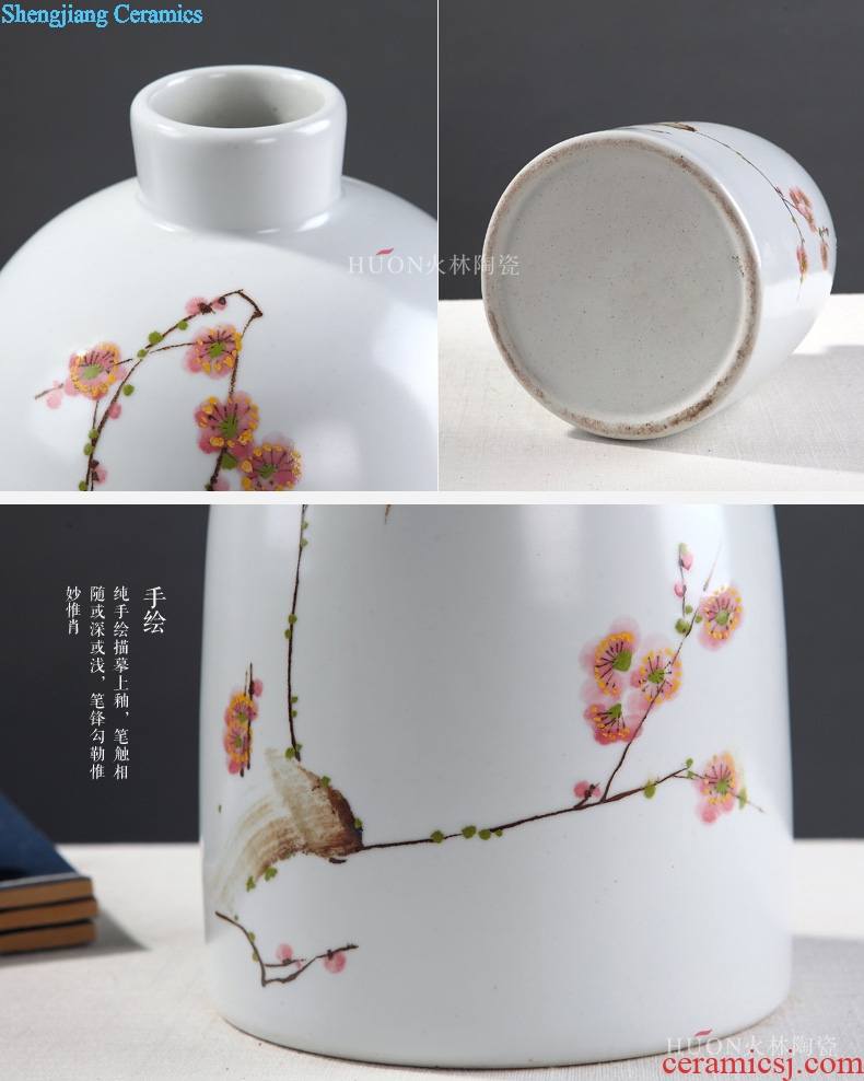 Modern new Chinese vase furnishing articles hand-painted plum blossom white ceramic sitting room TV ark flower arranging zen household act the role ofing is tasted