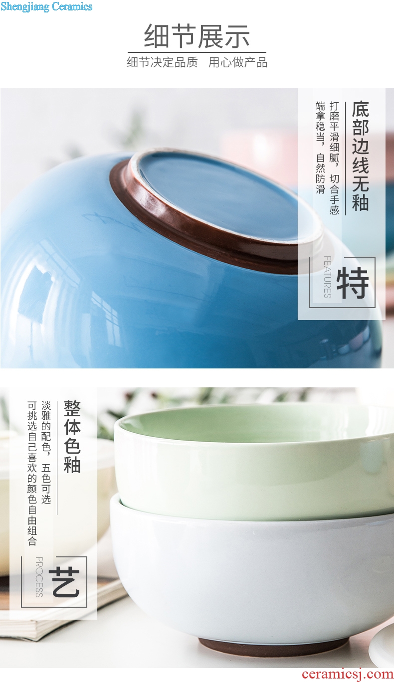 Million jia japanese-style tableware ceramic bowl bowl bubble rainbow noodle bowl home eat a large bowl bowl lovely salad bowl and jade