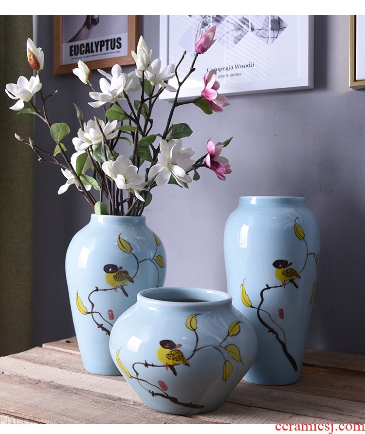 New Chinese vase hand-painted ceramic flower adornment mesa sitting room tea table table, TV ark place jingdezhen